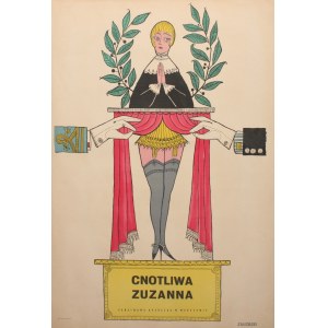 Plakat für die Operette Die tugendhafte Susanna, entworfen von Lech Zahorski (1957)