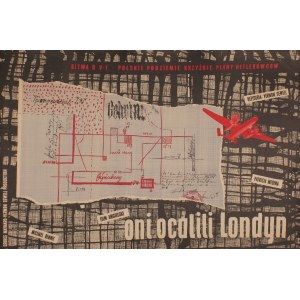 Plakat für den Film They Saved London, entworfen von Wojciech Wenzel (1960)