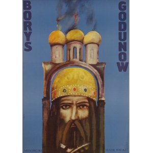 Plakat für die Oper Boris Godunov Entwurf von Maciej Urbaniec [1972].