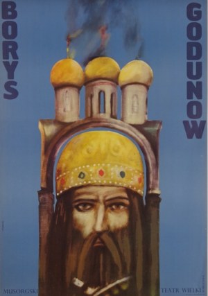 Poster for the opera Boris Godunov Design by Maciej Urbaniec [1972].