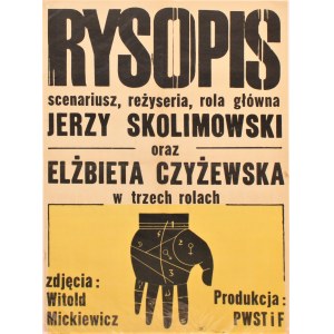 Poster for the film Rysopis Reż. Jerzy Skolimowski Proj. Jacek Neugebauer (1965)