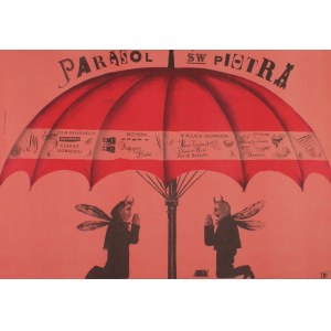 Plakat do filmu Parasol św. Piotra Reż. Frigyes Ban Vladislav Pavlovic Projekt Franciszek Starowieyski (1960)