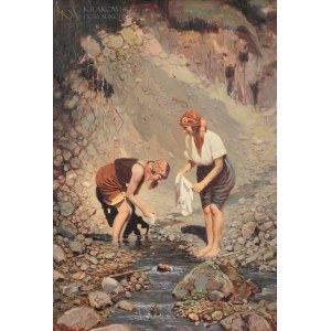 František MRÁZEK (1876-1933), Washerwomen by the Stream.