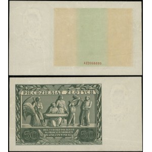 Polska, niedokończony druk banknotu 50 złotych, 11.11.1936