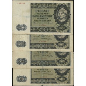 Polska, zestaw: 4 x 500 złotych, 1.03.1940