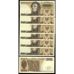 Polska, zestaw: 11 x 500 złotych, 1.06.1982