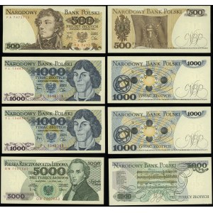 Polska, zestaw 4 banknotów, 1982-1988