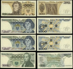 Polska, zestaw 4 banknotów, 1982-1988