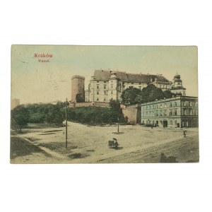 KRAKÓW Wawel, kolorowa, obieg pocztowy, wysłana 07.1903r.