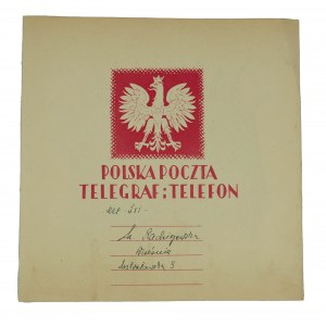 [PONIATOWSKI und PIŁSUDSKI] Patriotisches Telegramm Polnischer Post-Telegraf und Telefon