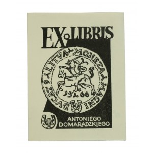 Exlibris von Antoni Domaradzki Ducat Litwa Moneta Magni, von Janusz Wieczorek, 1957.