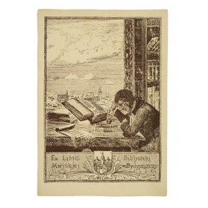 Exlibris Biblioteki Miejskiej w Bydgoszczy, [bardzo duży - f. 13,5 x 19,5cm]