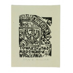 Exlibris of the Society of Lovers of Wroclaw, linocut, 1980.