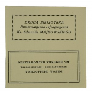 Einfügen Zweite numismatische und sphragistische Bibliothek von Pfarrer Edmund Majkowski