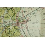 Karte der Ostseebäder und Kurorte OLIVA und SOPOT mit Markierung der Wanderwege, 1912, Maßstab 1:25.000, Größe 44,5 x 65,5cm