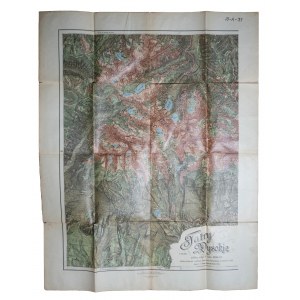 Karte der Hohen Tatra nach Fotos aus dem Jahr 1896/97, Tatra-Gesellschaft in Krakau, 1903, Maßstab 1:25.000, 67 x 86cm