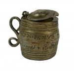 Mug / barrel with the inscription For the health of the podstolaneczka złey maiey baryłeczka [XVII/XVIIIw ?].