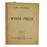 KONOPNICKA Maria - Wybór poezji, Wydawnictwo Rady Narodowej Polaków we Francji, Paryż 1946r.