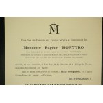 Eugene KORYTKO [1842-1914], stellvertretender Vorsitzender des Polnischen Museums in Rapperswill, Schatzmeister der Polnischen Schule in Paris, Mitglied des Vorstands zahlreicher polnischer Organisationen