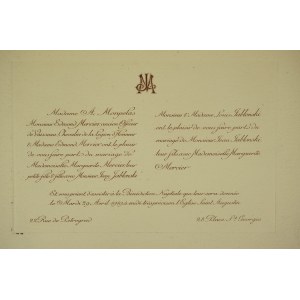 Wedding of Marguerite Mercier and Joan Jablonski (Fr. Joan Jablonski), April 29, 1919