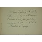 Ślub książę Vogoridy KONAKI oficer Legii Honorowej i baronowa de Loe, z domu Chastenet de Puysegur, 7 lipca 1894 roku