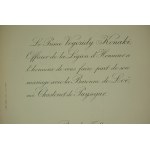 Hochzeit von Prinz Vogoridy KONAKI, Offizier der Ehrenlegion, und Baronin de Loe, geb. Chastenet de Puysegur, 7. Juli 1894