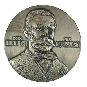 Wojciech KĘTRZYŃSKI 1838-1918 Medaille, du magst meinen Glauben und meine Sprache gestohlen haben, aber mein Herz wirst du mir nicht aus der Brust reißen, mein Herz wird immer polnisch bleiben, Kętrzyn