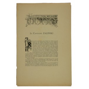 Le captaine ZALINSKI [ŻALIŃSKI Edmund Ludwik 1849-1909], biografia i grafika autorstwa H. Sorensena oraz na osobnej tablicy grafika autorstwa E. van Muyden