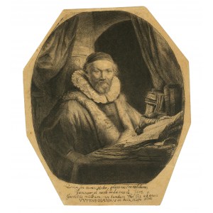 [17. Jh.] Porträt von Jan Uytenbogaert, von Rembrandt Hermansz van Rijn [1606-1669].