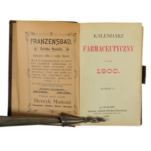 Kalendarz farmaceutyczny na rok 1900, rocznik II, Lwów 1900r.,