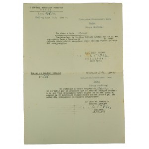 [2 DSP] Zustimmung zum Verbleib in der Schweiz [maschinengeschrieben], Leon Drogoslaw Truszkowski [1915-1967] Sammler, Landbesitzer, Meilen 3.7.1945.