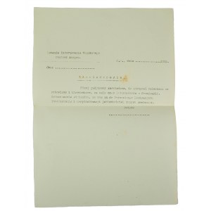 [2 DSP] Blank printout of certificate of receipt of labor and pocket money dues for the time of internment in Switzerland