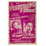 Zestaw programów i piosenek z przedstawień teatralnych i rewiowych, lata 50-te XX wieku, plejada gwiazd kina francuskiego