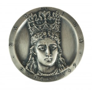 JADWIGA 1384-1399, PTTK Chełm Nr. 22, signiert J. Jarnuszkiewicz, Silbermedaille