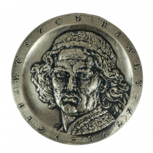 LESZEK BIAŁY 1194-1227, PTTK Chelm 1987, No. 13, signed J. Jarnuszkiewicz, silver-plated medal