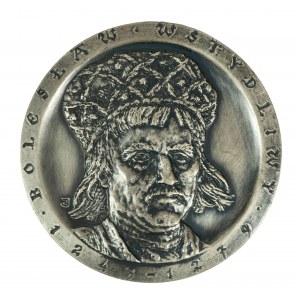 BOLESŁAW WSTYDLIWY 1243-1279, PTTK Chełm 1987r., nr 15, sygnowany J. Jarnuszkiewicz, medal srebrzony
