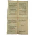 KLUCZYCKI - Ein paar Worte an die Wähler, Rzeszów, 10. Juni 1818, RZADKIE