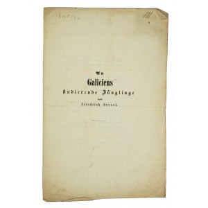 Drexel Friedrich - An Galiciens studierende Jünglinge, wydrukowano w Instytucie Stauropigian