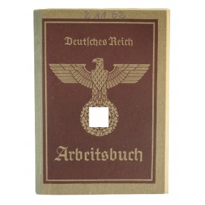 ARBEITSBUCH Deutsches Reich wystawiona dla kobiety zatrudnionej w Deutsche Waffen und Munitionsfabriken A.G. w Poznaniu [Zakłady H.Cegielskiego]