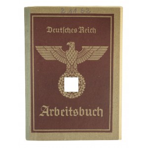 ARBEITSBUCH Deutsches Reich issued to a woman employed at Deutsche Waffen und Munitionsfabriken A.G. in Poznań [H.Cegielski Works].