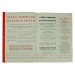 Prospekt der Publikation Biographisches Wörterbuch der Polen in der Welt, Polnische Buchhandlung in Paris