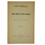 Lista uczniów Szkoły Polskiej w Paryżu / Liste generale anciens eleves de l'Ecole Polonaise, Paris 1908r.