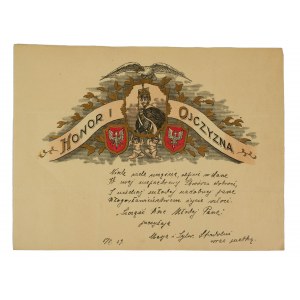 Patriotic telegram Homor and Homeland by Rev. Joseph Poniatowski, dated 5.II.1929.