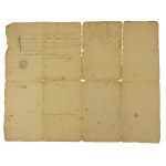 XIX-wieczny zespół różnych dokumentów rękopiśmiennych [metryki, świadectwa, rozstrzygnięcia spraw]. Zestaw 11 dokumentów