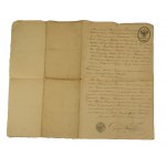 A 19th century set of various manuscript documents [metrics, certificates, case settlements]. A set of 11 documents