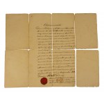 XIX-wieczny zespół różnych dokumentów rękopiśmiennych [metryki, świadectwa, rozstrzygnięcia spraw]. Zestaw 11 dokumentów