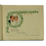 Hochzeitssouvenir 24.4.1932, Satz von patriotischen und Gedenktelegrammen in Leineneinband. 88 Telegramme und einige in kleinerem Format.