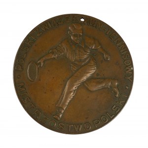 Polish Championship medal - Polish Lawn Tennis Association, 2nd prize, men's doubles game 1929