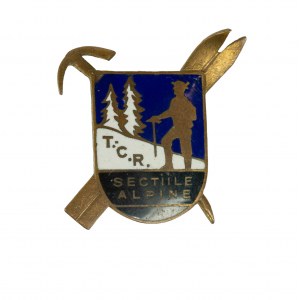 Przedwojenna odznaka Sekcja Alpejska T.C.R. /Sectile Alpine T.C.R.], sygnowana Dechsler & Sohn, Munchen