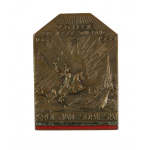 Gedenkplakette zum 250. Jahrestag des Wiener Reliefs 1683 - 1933, herausgegeben von der Union der Polnischen Gesellschaften in Wien P.B.P. FRANCOPOL